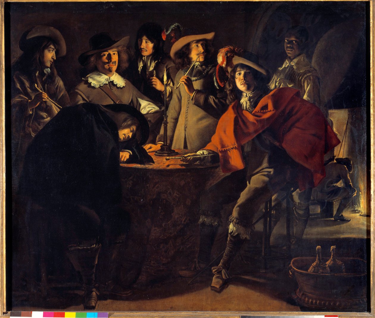 La Tabagie ou le corps de garde Mathieu Le Nain (Lenain) festménye (1607-1677) 17. század V. 1,17x1,37 m alkotó: Mathieu Le Nain