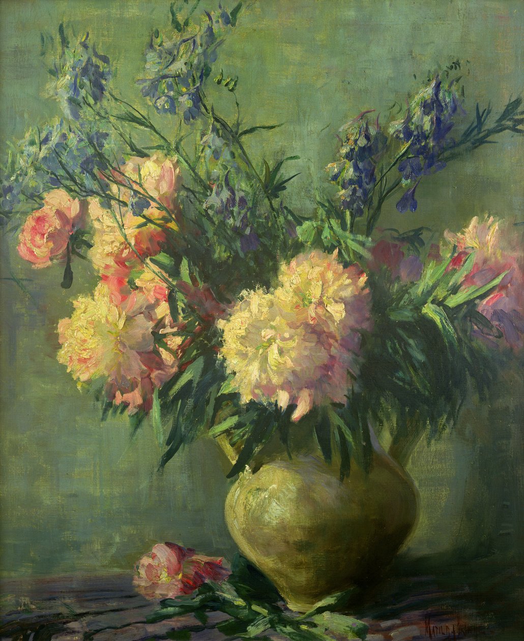 Rózsaszín pünkösdi rózsa (olaj, vászon) alkotó: Matilde Browne