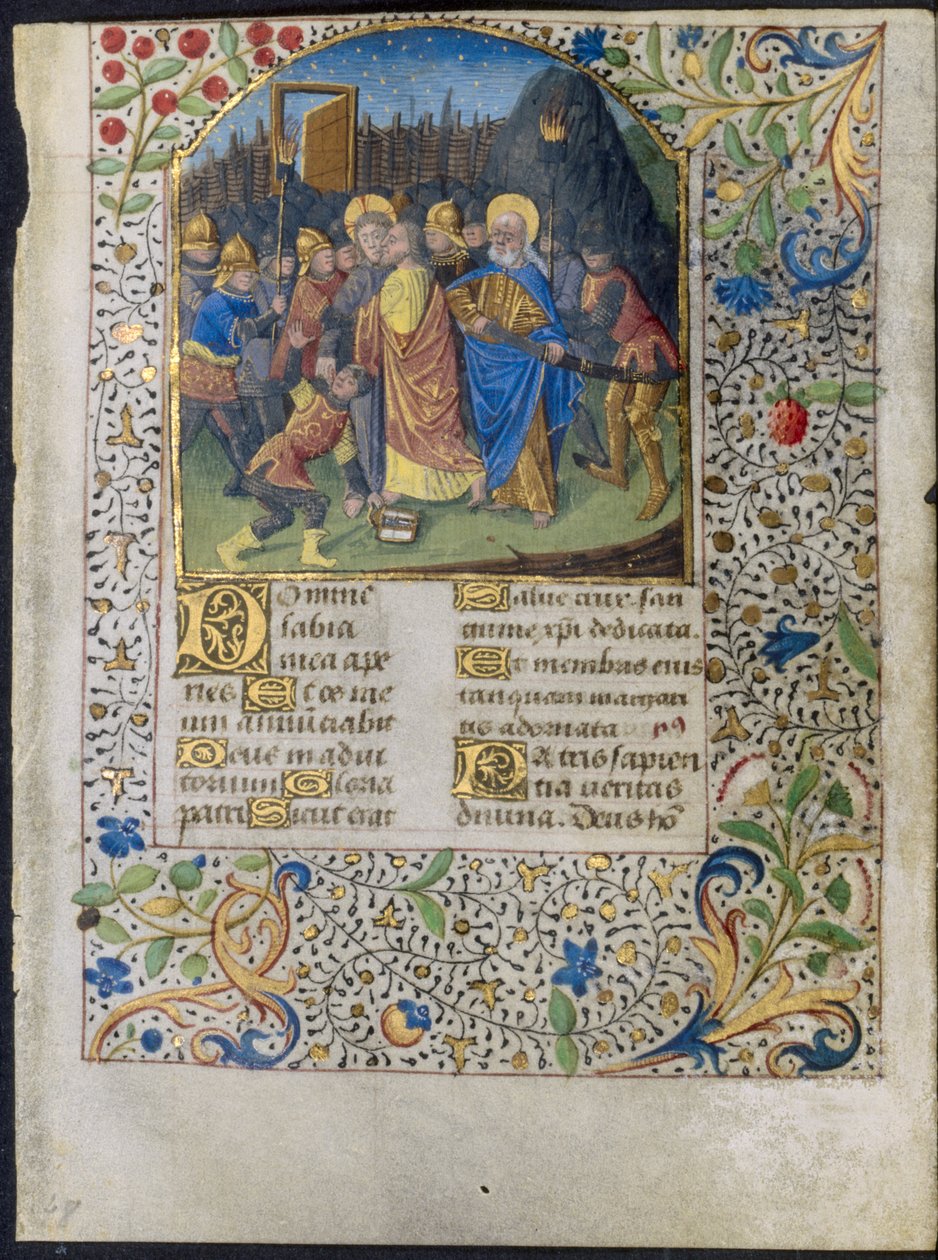Levél az órák könyvéből: Krisztus árulása, c. 1470-1485. alkotó: Maître François