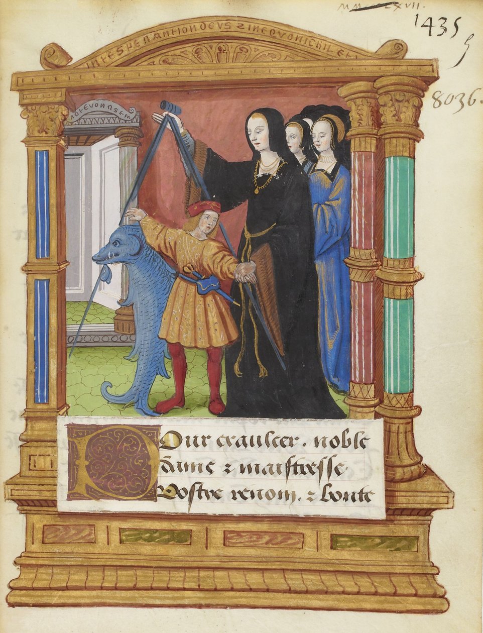BNF Fr2285 f5r - A delfin iránytű alkotó: Maitre de Philippe de Gueldre