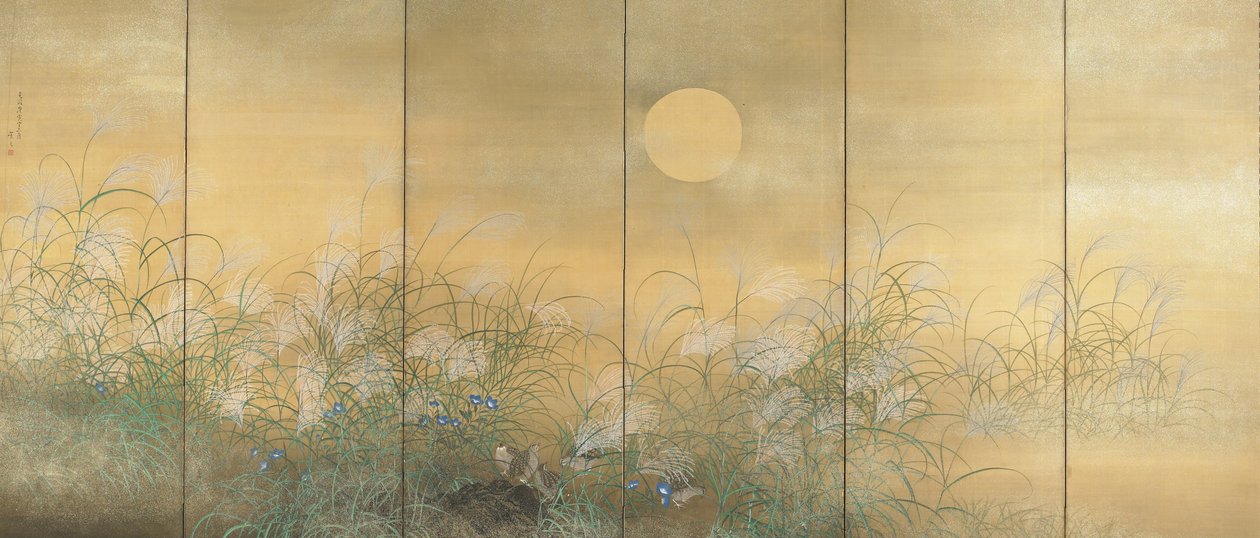 Fürj etetés Susuki és Kikyo közepette alkotó: Matsumura Keibun