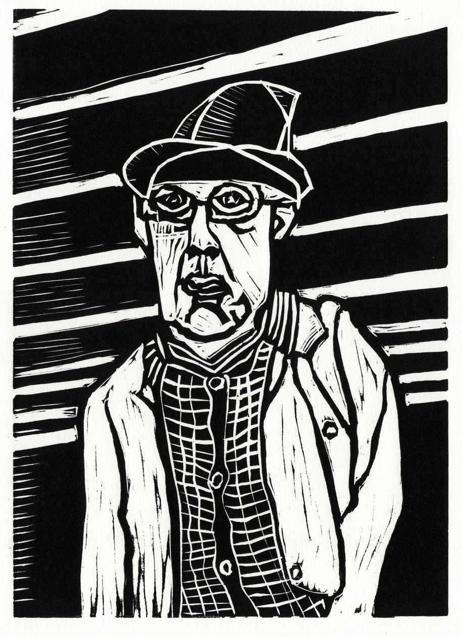 Southwark Man, 2013 (linómetszet) alkotó: Matt Bannister