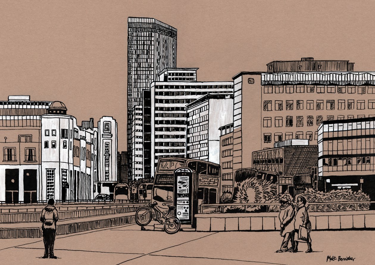Wellesley Road - Croydon, 2016 (akril tinta, tábla) alkotó: Matt Bannister