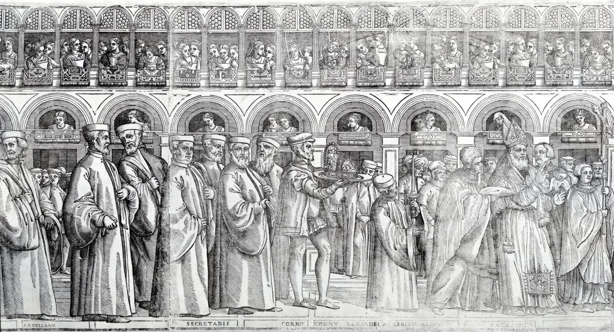 Dogal Procession, 1555-60 körül (fametszet) (Lásd még: 476241-3,476245) alkotó: Matteo Pagani