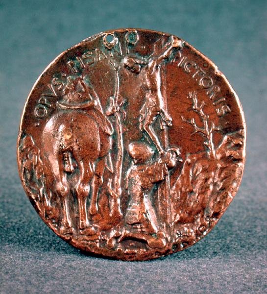 Sigismondo Pandolfo Malatesta (1417-68) érme (hátlap), a keresztre feszítést ábrázolja, 1446 (az előlapot lásd 165742). alkotó: Matteo di Andrea de Pasti