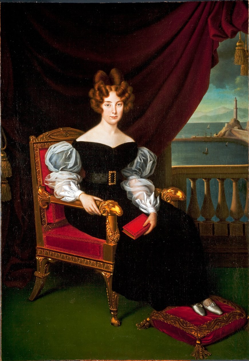 Mária (Maria) portréja Brignole-Sale (Brignole Sale) De Ferrari, Galliera hercegnője (1811-1888) Matteo Antonio Picasso (1794-1879) festménye Gének, Új utcai múzeumok alkotó: Matteo Antonio Picasso