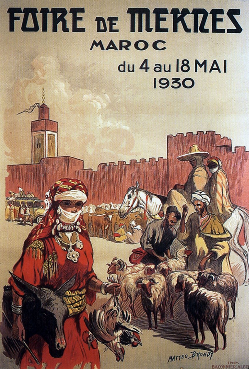 plakát a Meknes-i vásárhoz, Marokkó alkotó: Matteo Brondy