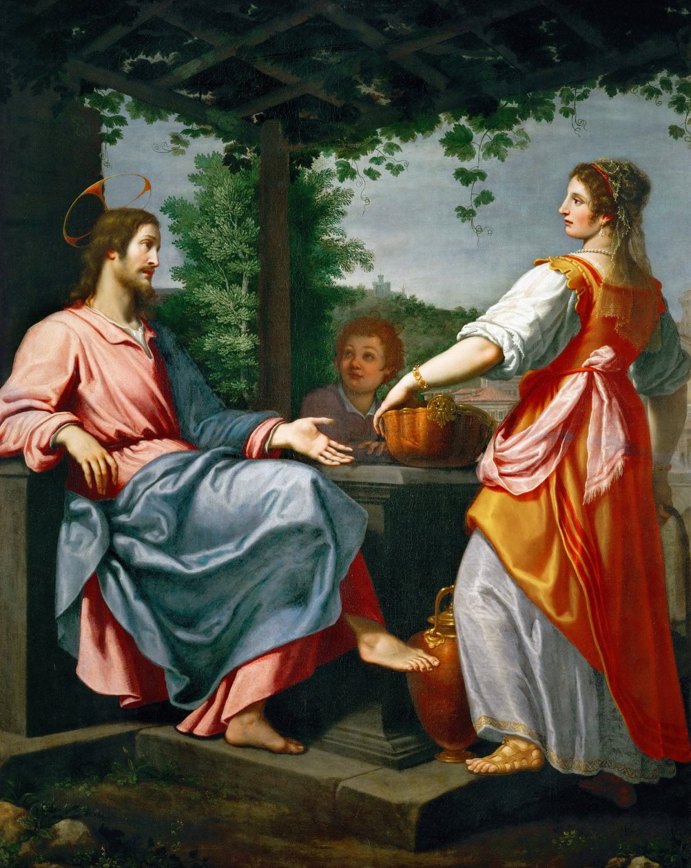 Jézus és a szamaritánus nő - Barokk: Krisztus és a szamaritánus nő Rosselli, Matteo (1578-1650), c. 1620. Olaj, vászon, 241x194. Művészettörténeti Múzeum, Bécs alkotó: Matteo Rosselli