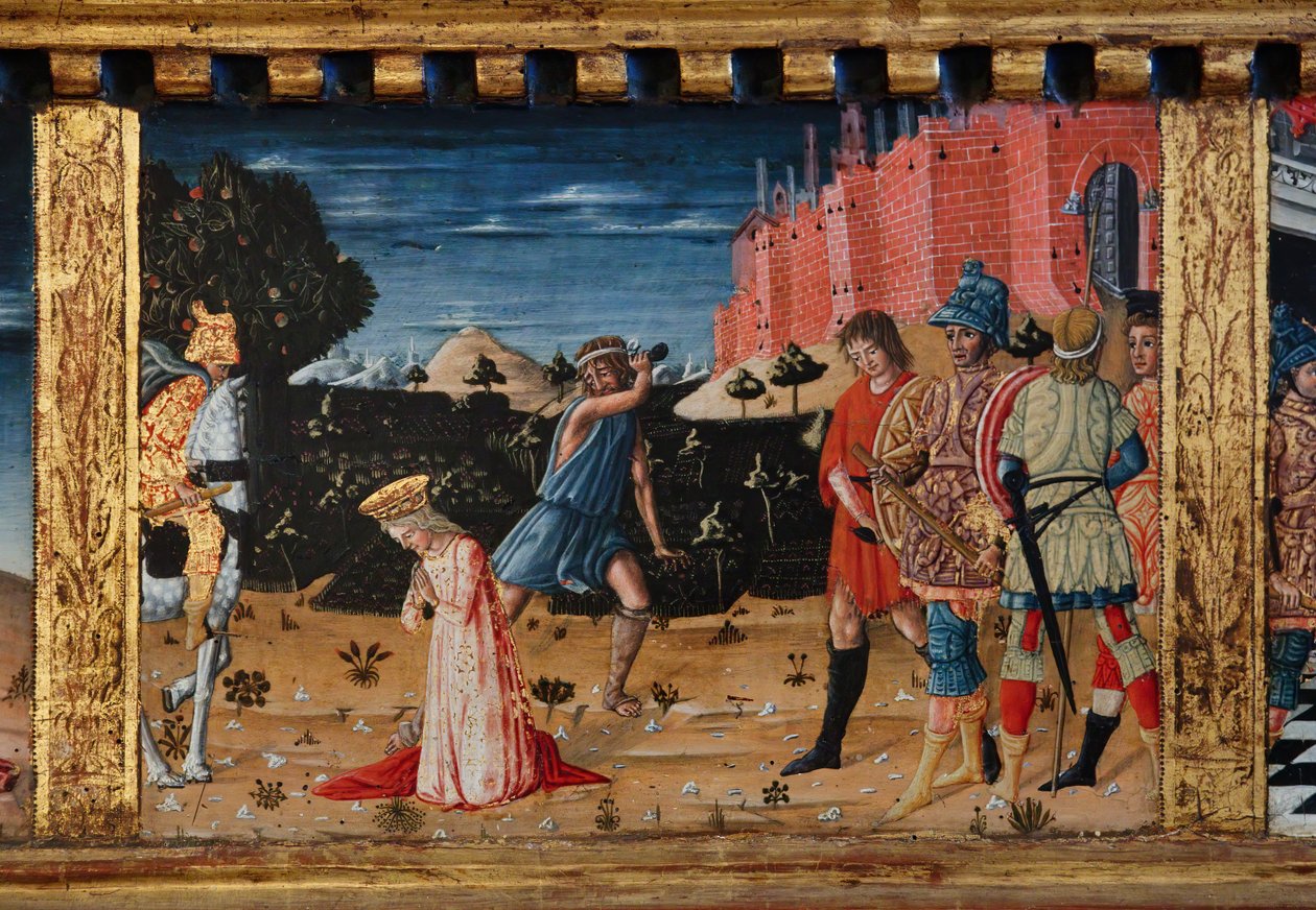 Madonna és gyermeke Szent Jakab, Augustinus, Bernardinus és Margit szentekkel, a 14. század első évtizedei (tempera, tábla) alkotó: Matteo di (c.1430 95) Giovanni