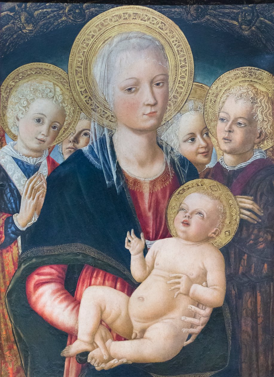 Madonna és gyermeke angyalokkal alkotó: Matteo di (c.1430 95) Giovanni