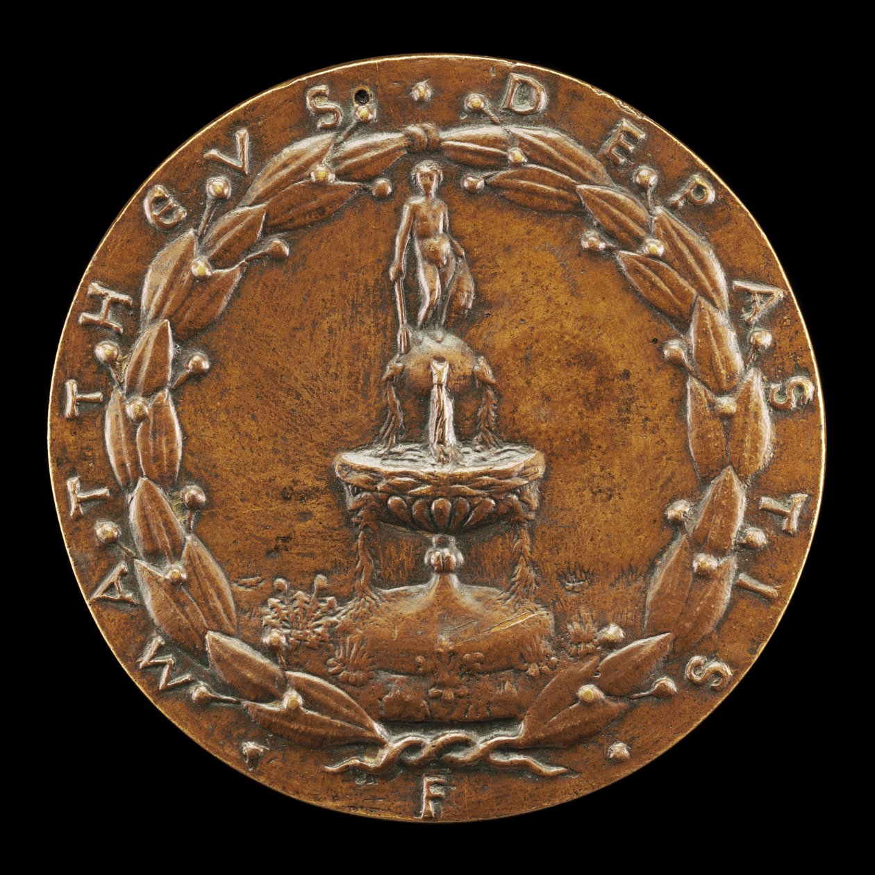 Szökőkút meztelen férfi figura által [hátra], c. 1446. alkotó: Matteo di Andrea de Pasti