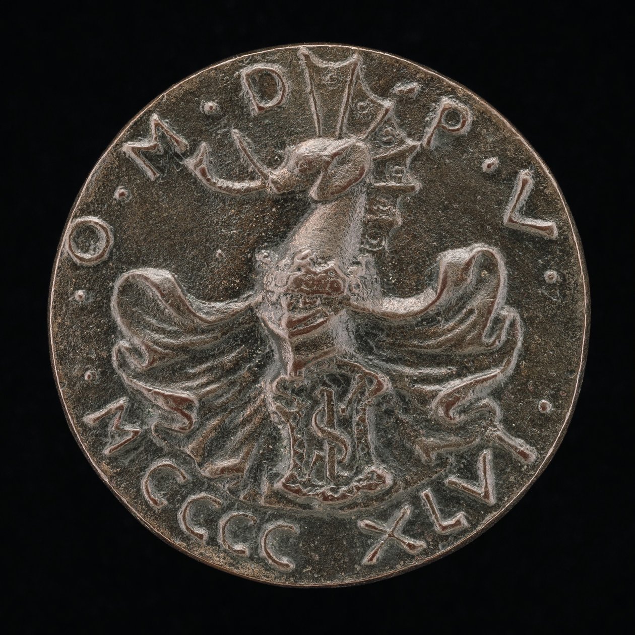 Pajzs, sisak, elefánt-címer és palást [fordítva], 1446. alkotó: Matteo di Andrea de Pasti