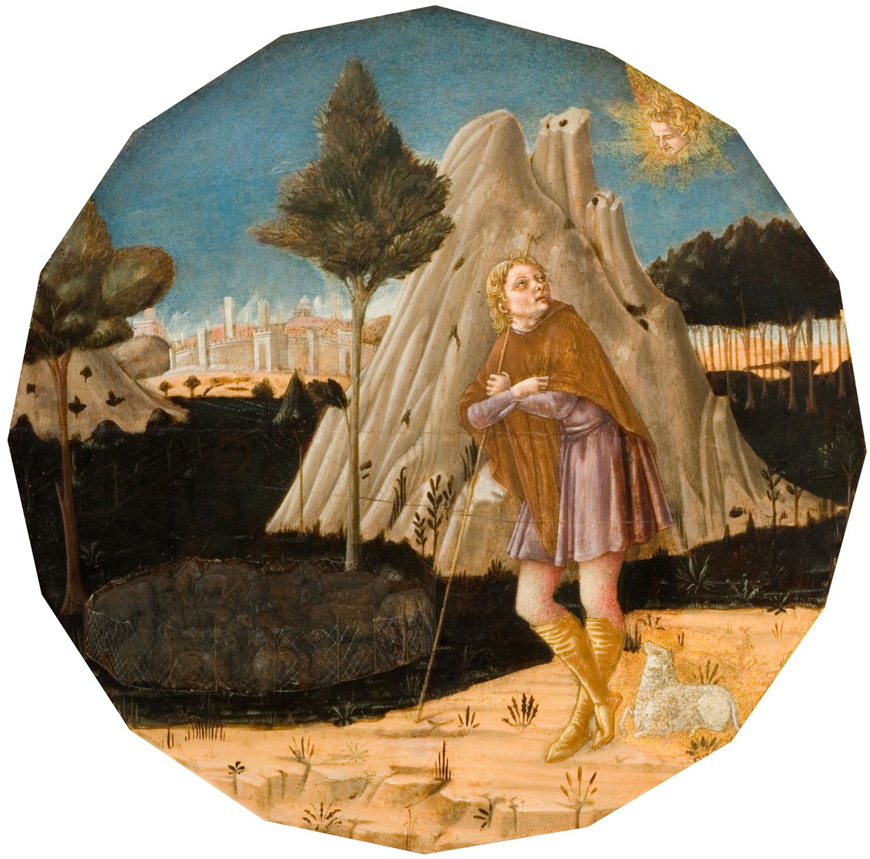 Angyal jelenik meg Joachimnak, 1500. alkotó: Matteo di Giovanni