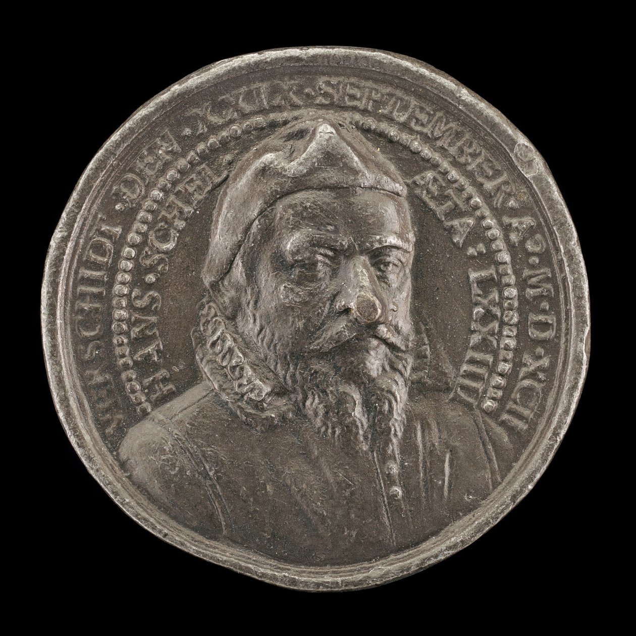 Hans Schel, 1518-1592, nürnbergi patrícius [előlap], 1592. alkotó: Matthäus Carl