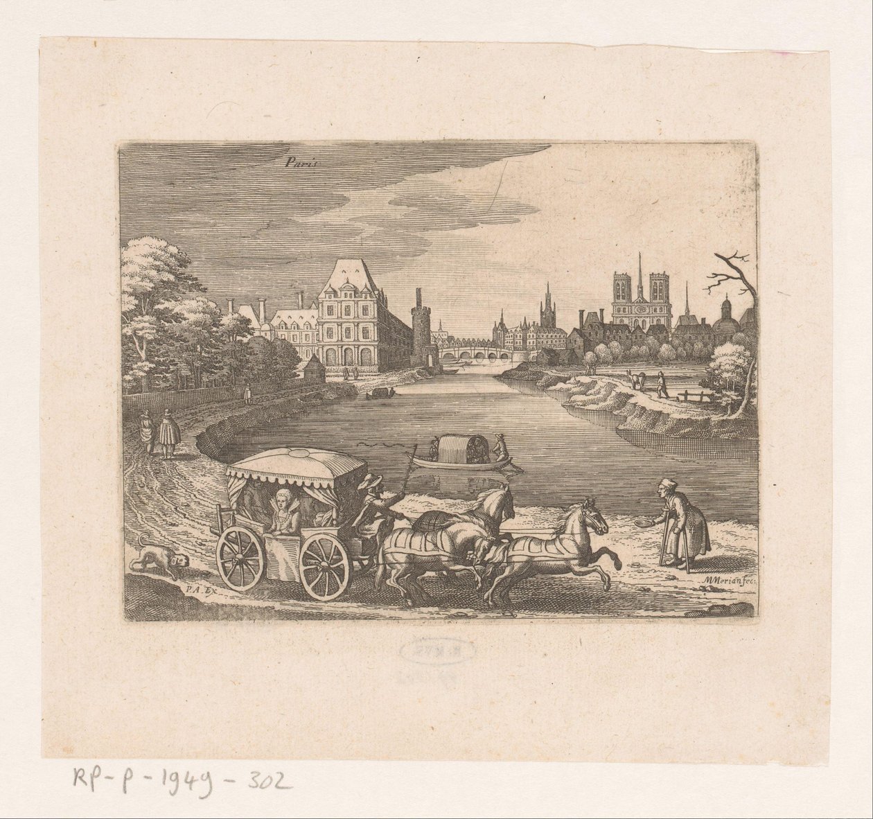 Arc Párizsban Párizs (cím a tárgyon) Hét francia táj és városkép (sorozat címe) alkotó: Matthäus Merian (I)
