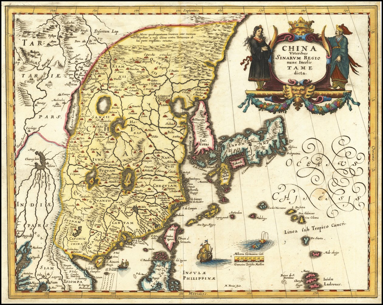 Matthäus Merian 1636-os térképe Kínáról, Japánról és Koreáról alkotó: Matthaus Merian