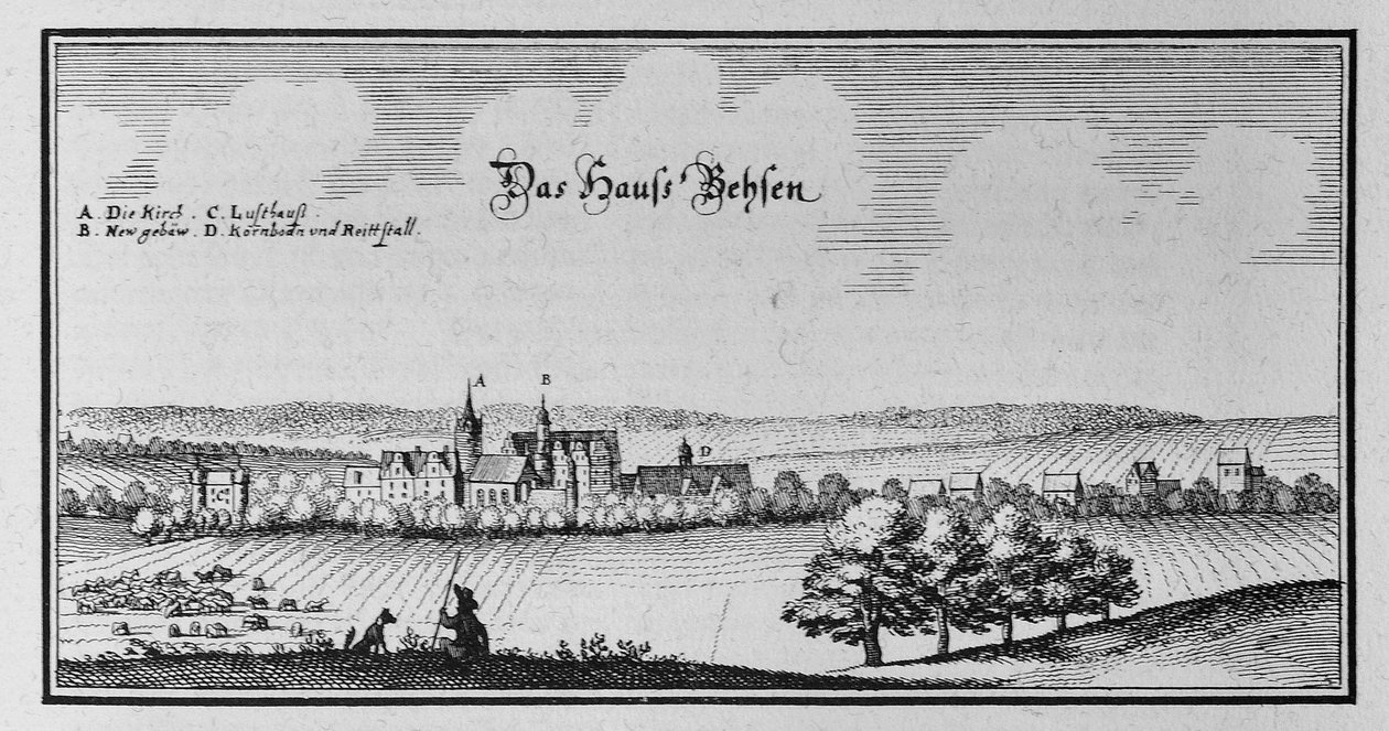 Beesen (1820 egyesülés Laublingennel Beesenlaublingenné, ma Könnern város része, Szász-Anhalt, Németország) alkotó: Matthaus Merian