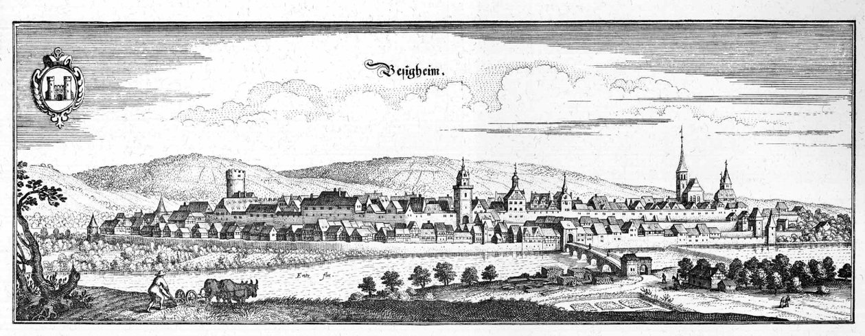 Besigheim - részlet a Topographia Sueviae (Schwaben) című kötetből alkotó: Matthaus Merian