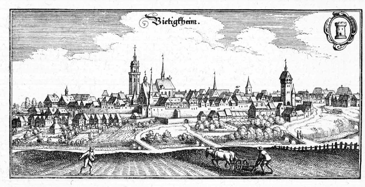 Bietigheim - részlet a Topographia Sueviae (Schwaben) című kötetből alkotó: Matthaus Merian