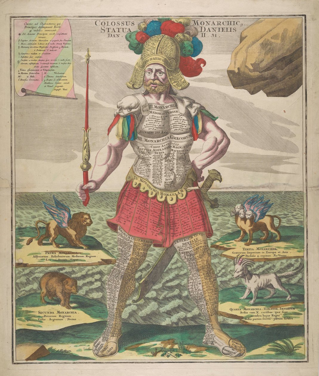 Monarchikus kolosszus Dániel szobra, 1730. alkotó: Matthaeus Seutter