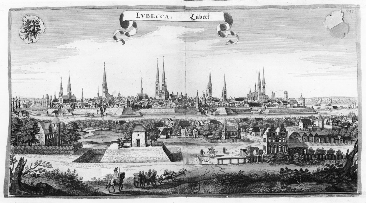 Lubeck kilátása alkotó: Matthaus the Elder Merian