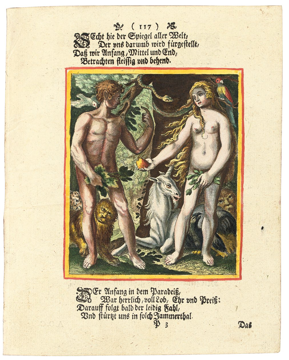 Ádám és Éva, 1700-1725 körül alkotó: Matthaus Merian