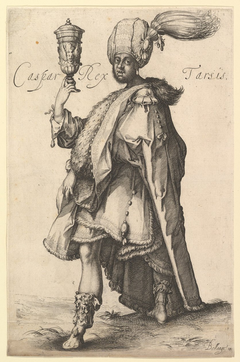 Caspar, Jacques Bellange Három mágus sorozata után, kb. 1615. alkotó: Matthaus Merian