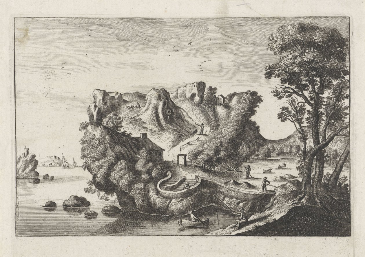 Antropomorf táj egy férfi fej formájában alkotó: Matthaus the Elder (after) Merian