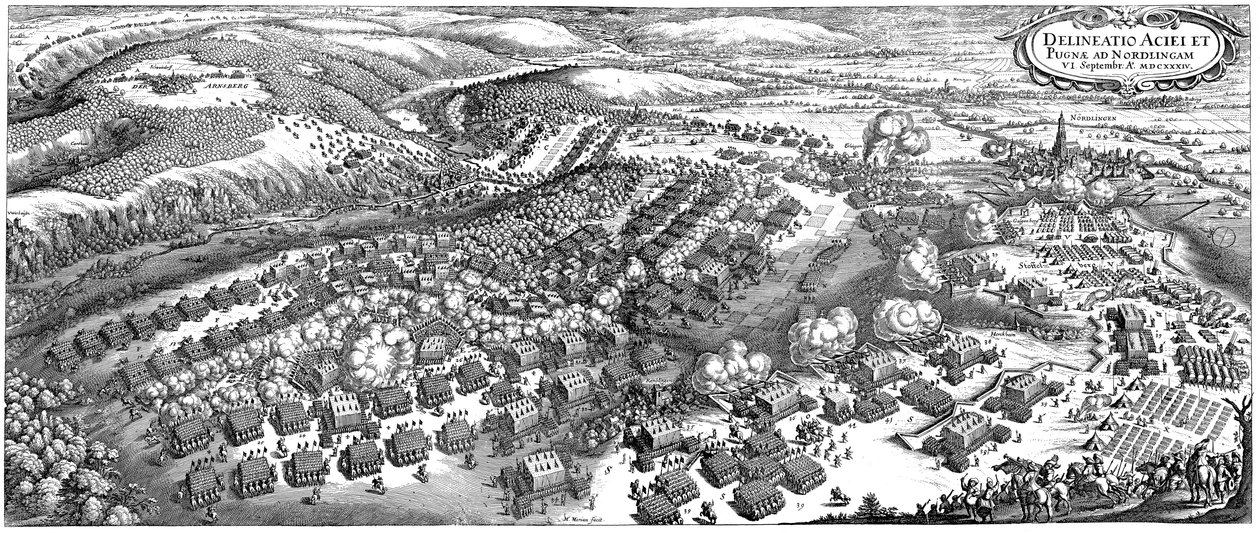 A nordlingeni csata 1634. szeptember 6-án, 1670 alkotó: Matthaus the Elder Merian
