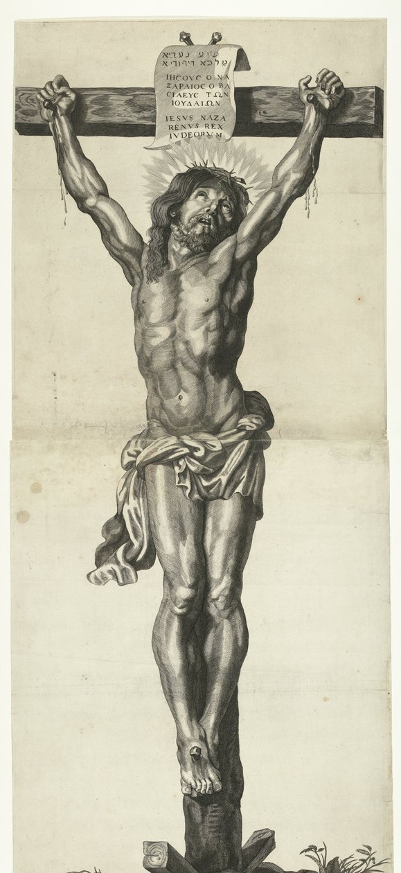 Krisztus a kereszten Ecce Homo, Megfeszített Krisztus, Szűz Mária és János evangélista sorozata alkotó: Mattheus Borrekens