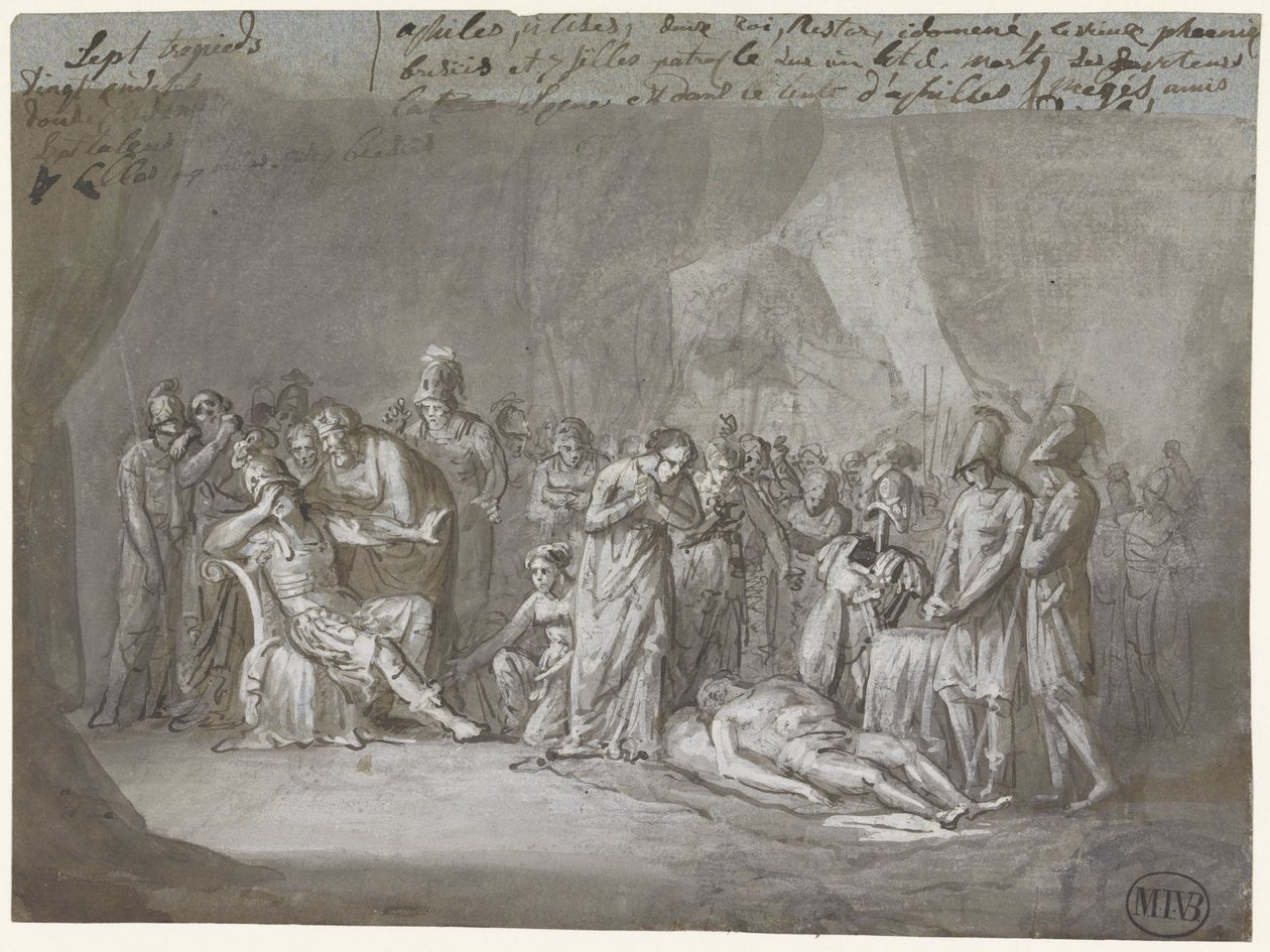 Gyászolták Patroklosz holttestét az Achilles-sátorban alkotó: Mattheus Ignatius van Bree