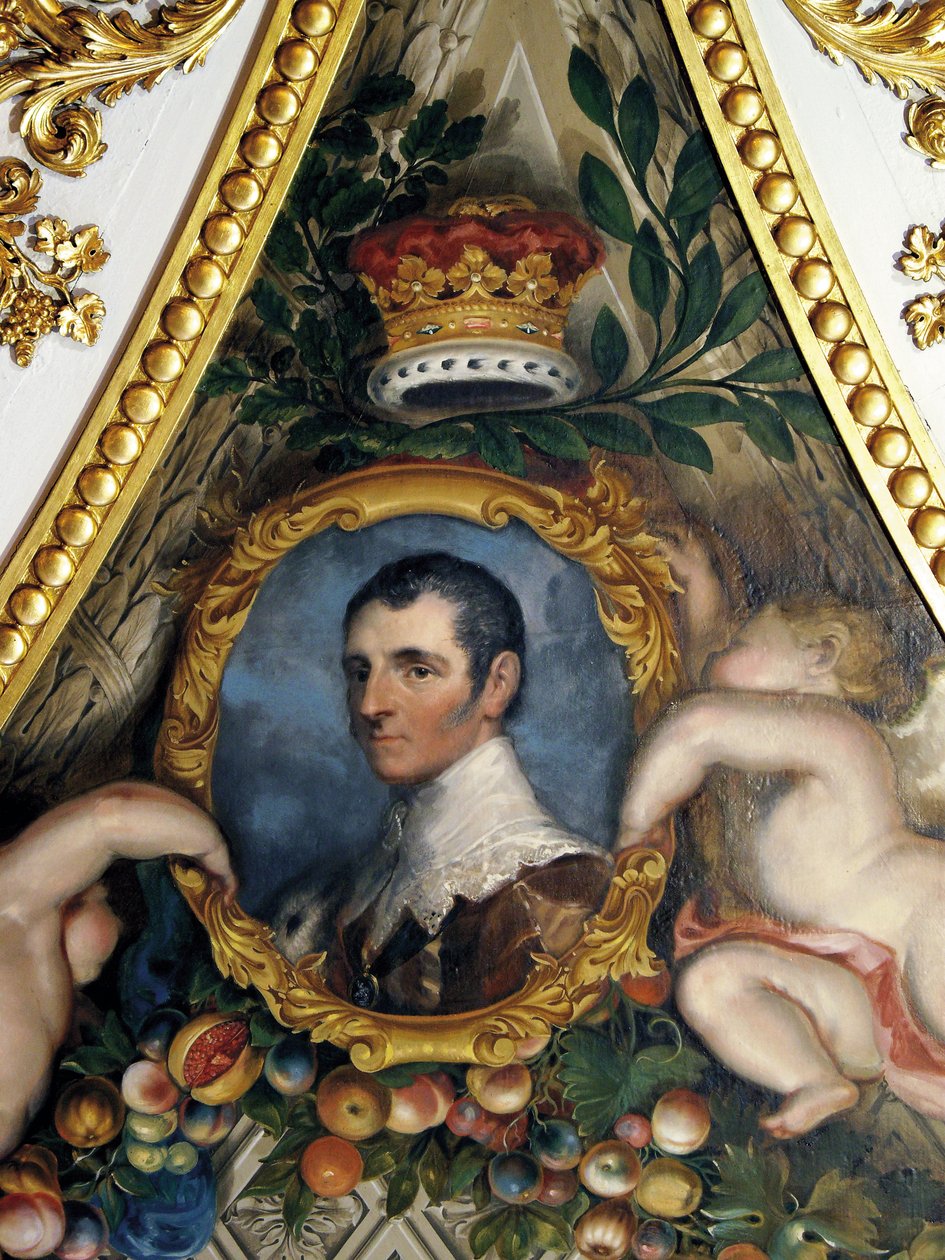 Rutland 5. hercegének portréja, az Erzsébet szalon mennyezete alkotó: Matthew Cotes Wyatt