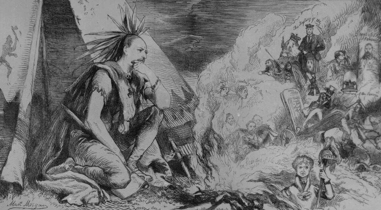 Képek a tűzben! Az évad áttekintése, a "The Tomahawk"-ból, 1867. augusztus 24. alkotó: Matthew Somerville Morgan