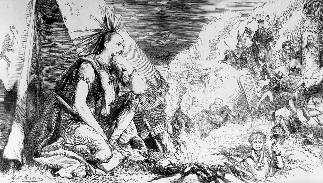 „Pictures in the Fire”, rajzfilm a „Tomahawk” magazinból, 1867. augusztus 24. alkotó: Matthew Somerville Morgan