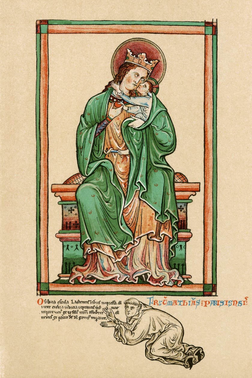 Szűz és gyermek önarcképpel a lábuk előtt térdelve (lásd még: 310885-886, 310898) alkotó: Matthew Paris