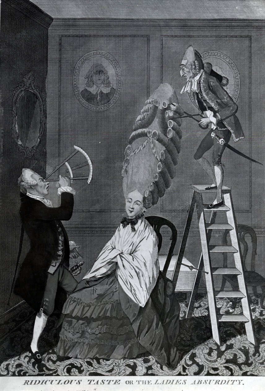 Nevetséges íz, avagy The Ladies Absurdity, 1776 körül (mezzotint) alkotó: Matthew or Matthias Darly