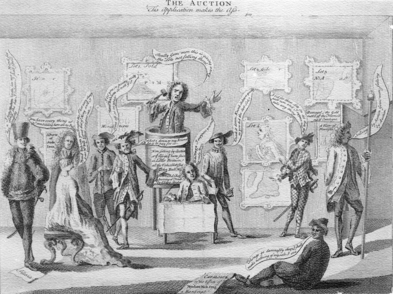 Az árverés, 1756 körül alkotó: Matthew or Matthias Darly