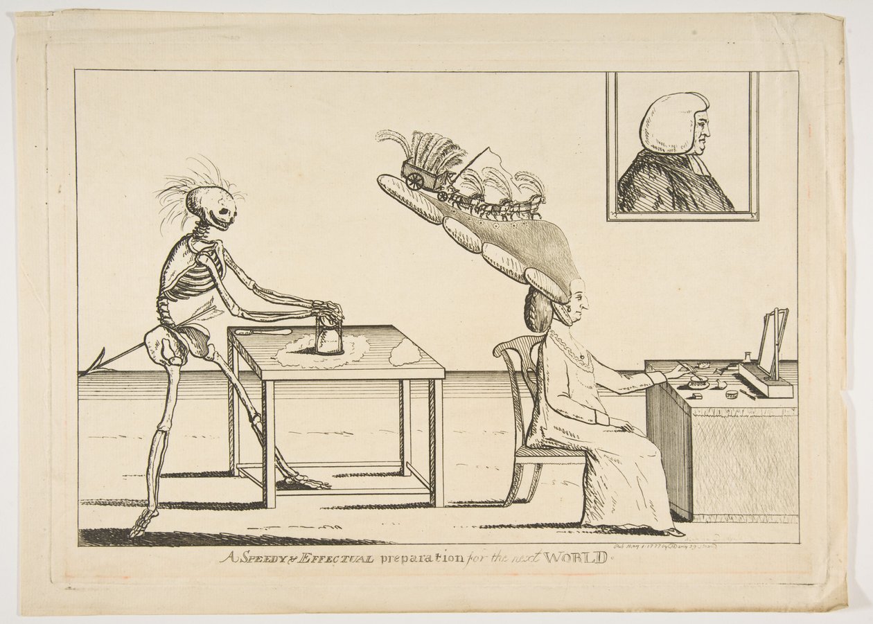 Gyors és hatékony felkészülés a következő világra, 1777. május 1. alkotó: Matthew Darly