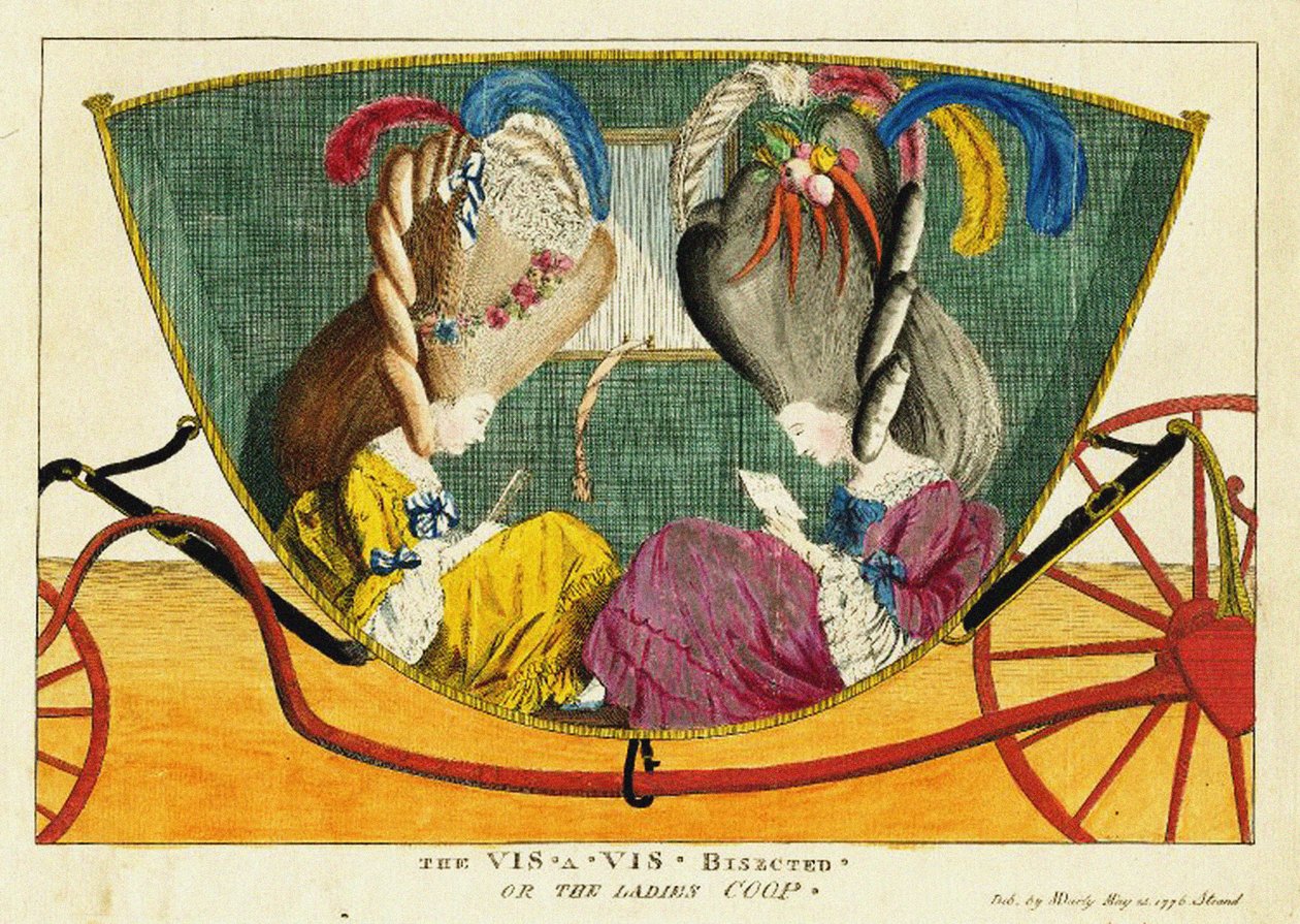 A vis-a-vis kettévágott, avagy a hölgyek coop, 1776. alkotó: Matthew Darly