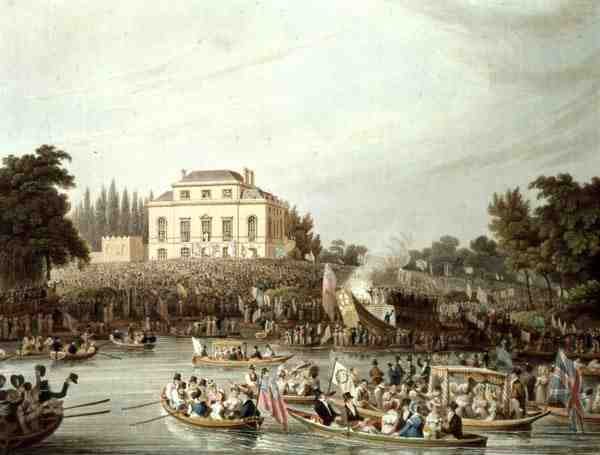 A Watermen érkezése a Brandenburgh-házba alkotó: Matthew Dubourg