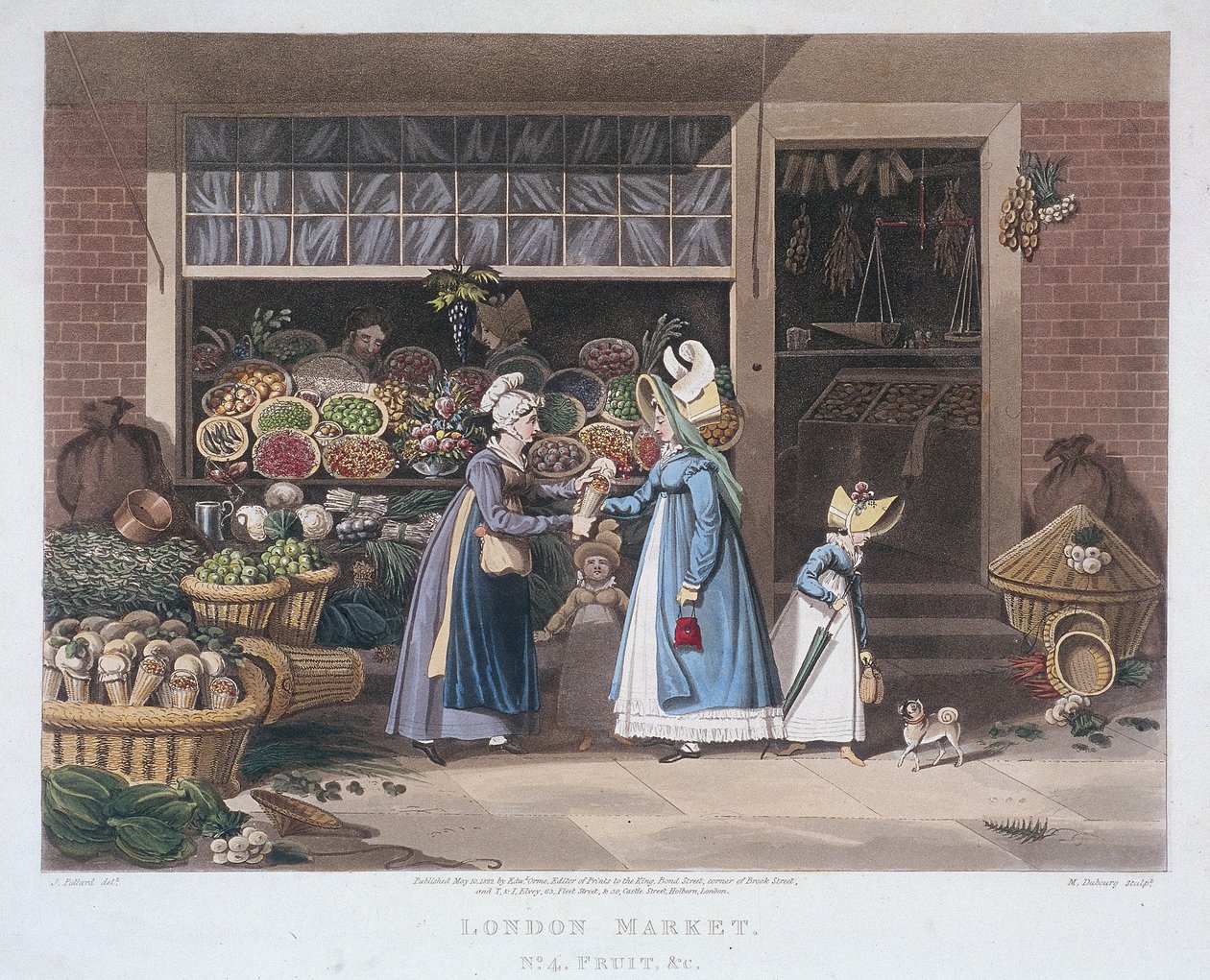 London Market”, gyümölcsárus, 1822 alkotó: Matthew Dubourg