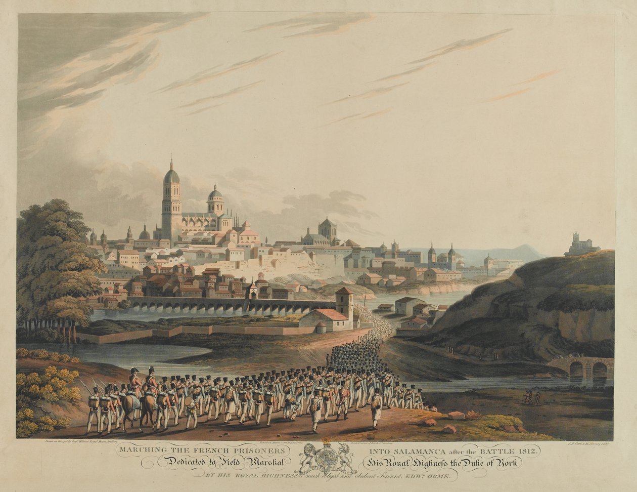 A francia foglyok bevonulása Salamancába az 1812-es csata után alkotó: Matthew Dubourg