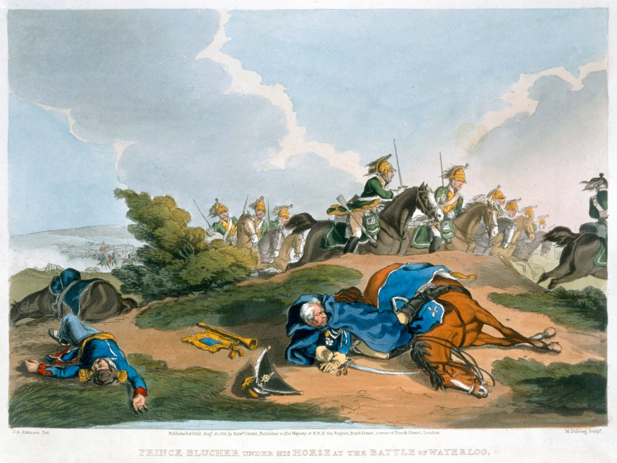 "Blucher herceg a lova alatt a waterlooi csatában", 1815 alkotó: Matthew Dubourg