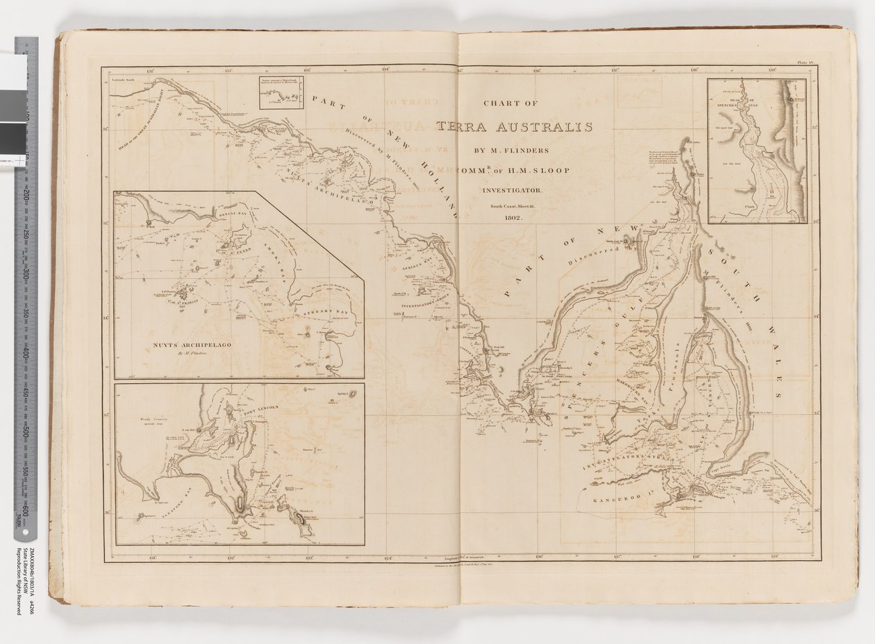 Terra Australis térképe, déli part, III. lap alkotó: Matthew Flinders