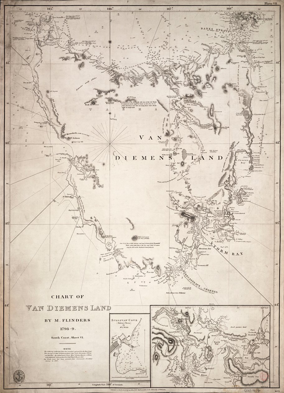 Van Diemens Land térképe, VI. lap alkotó: Matthew Flinders