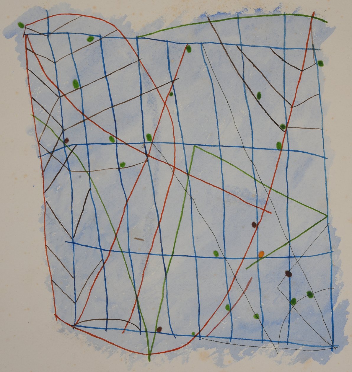 pálcika diagram 2, 2014 (akvarell zsírkréta) alkotó: Matthew Hilton