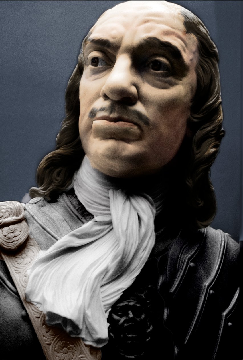 Lord Protector Oliver Cromwell mellszobra, 1860 alkotó: Matthew Noble