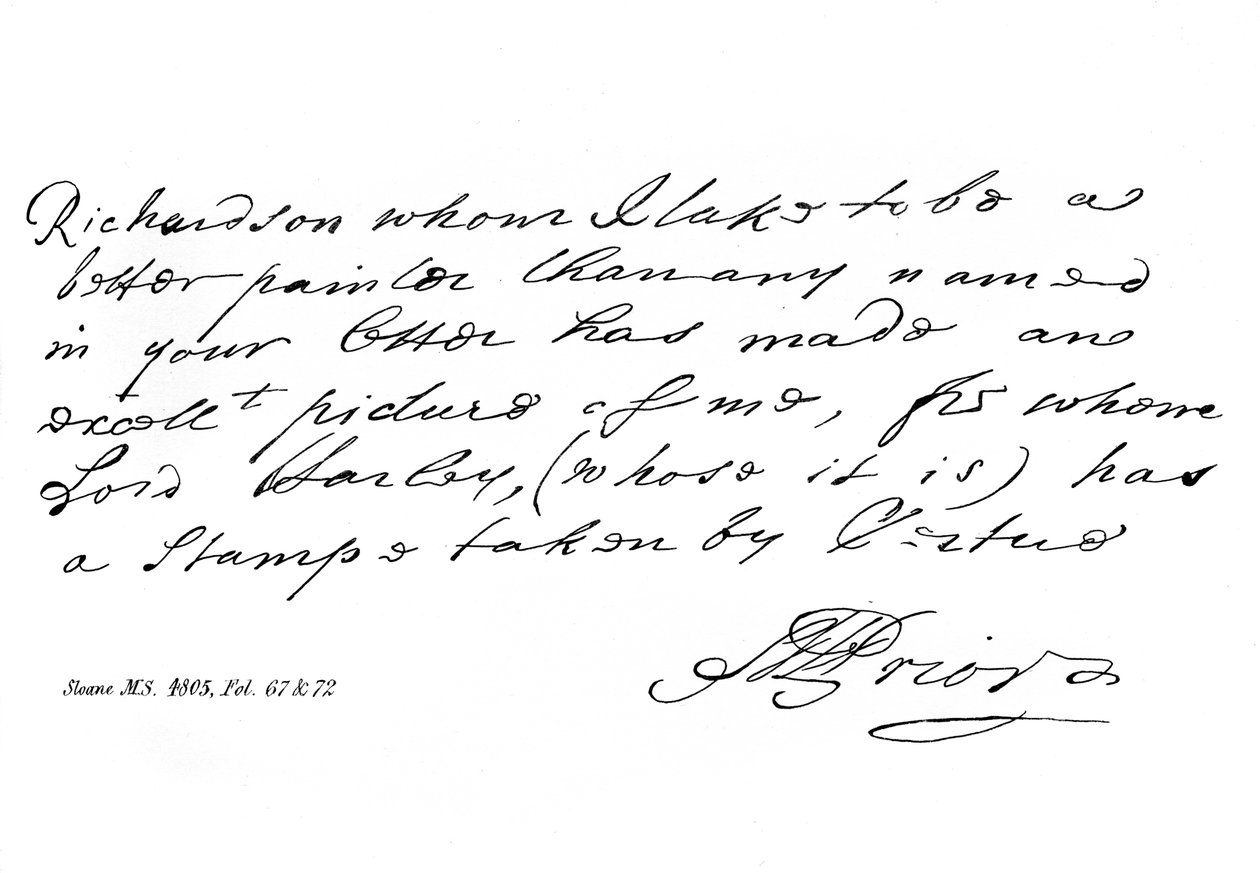Része Matthew Prior költő levelének, 17. század vége – 18. század eleje, 1840 alkotó: Matthew Prior