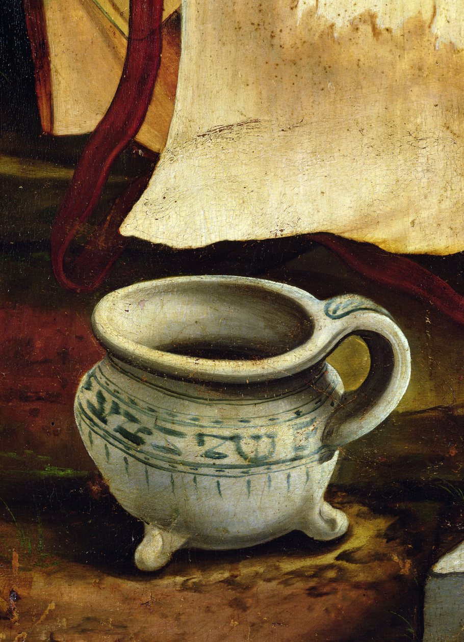 Egy kamraedény részlete az isenheimi oltárkép betleheméről, külső szárny, 1512-1516 körül, olaj, tábla alkotó: Matthias Grünewald