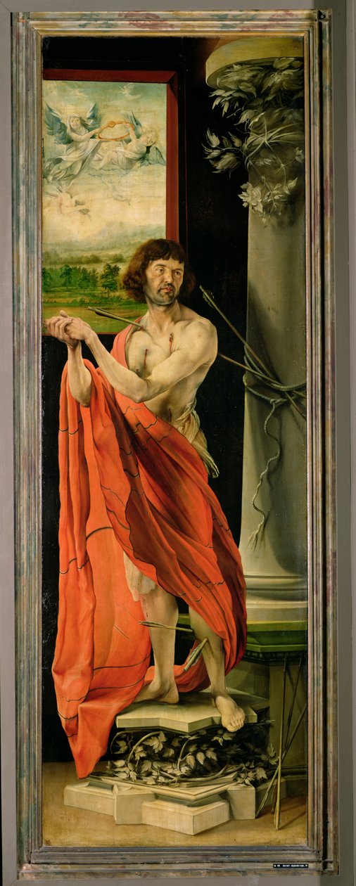 Szent Sebestyén, az isenheimi oltárképről, 1512-16 körül. alkotó: Matthias Grünewald